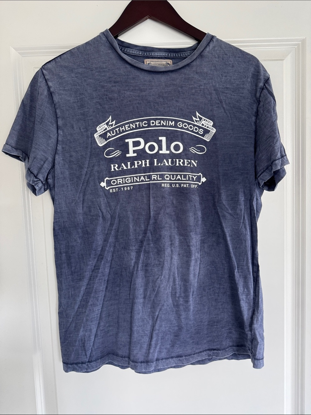 GU Polo Ralph Lauren Blue Logo Short Sleeve Shirt S